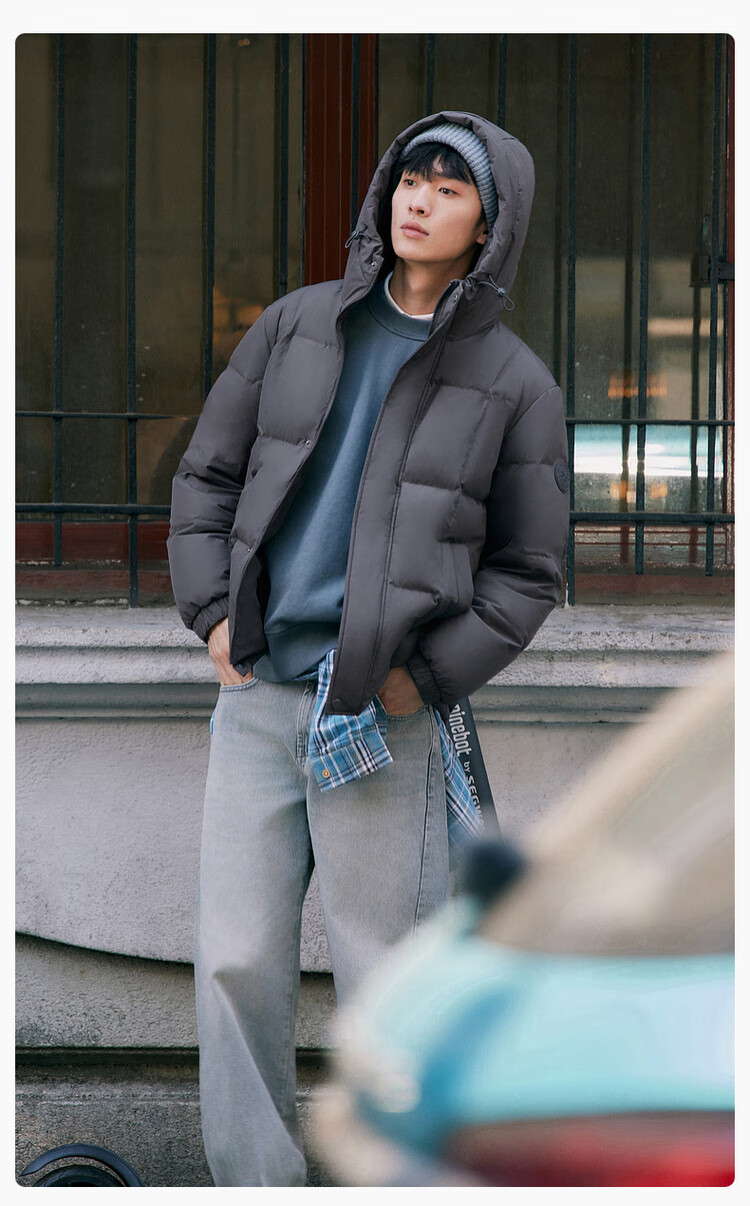 SNOWFLYING 2025 Autumn New Men's Short Hooded Down Jacket Business Casual Fashion Thick Warm Cold-Resistant 4