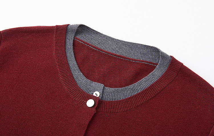 Dme [Quiet Luxury Inspired Wardrobe] Spring and Autumn Design Fake Two-Piece Color-Block Knit Sweater with Decorative Buckle for Women 35