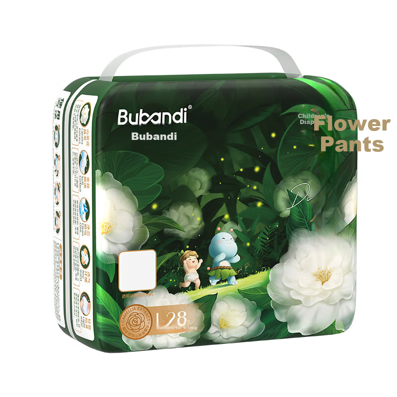 Bubandi [Transparent Traceability] Camellia Core Pants Diapers, Size L, 112 Pieces, Ultra-Thin Breathable, Suitable for Both Boys And Girls