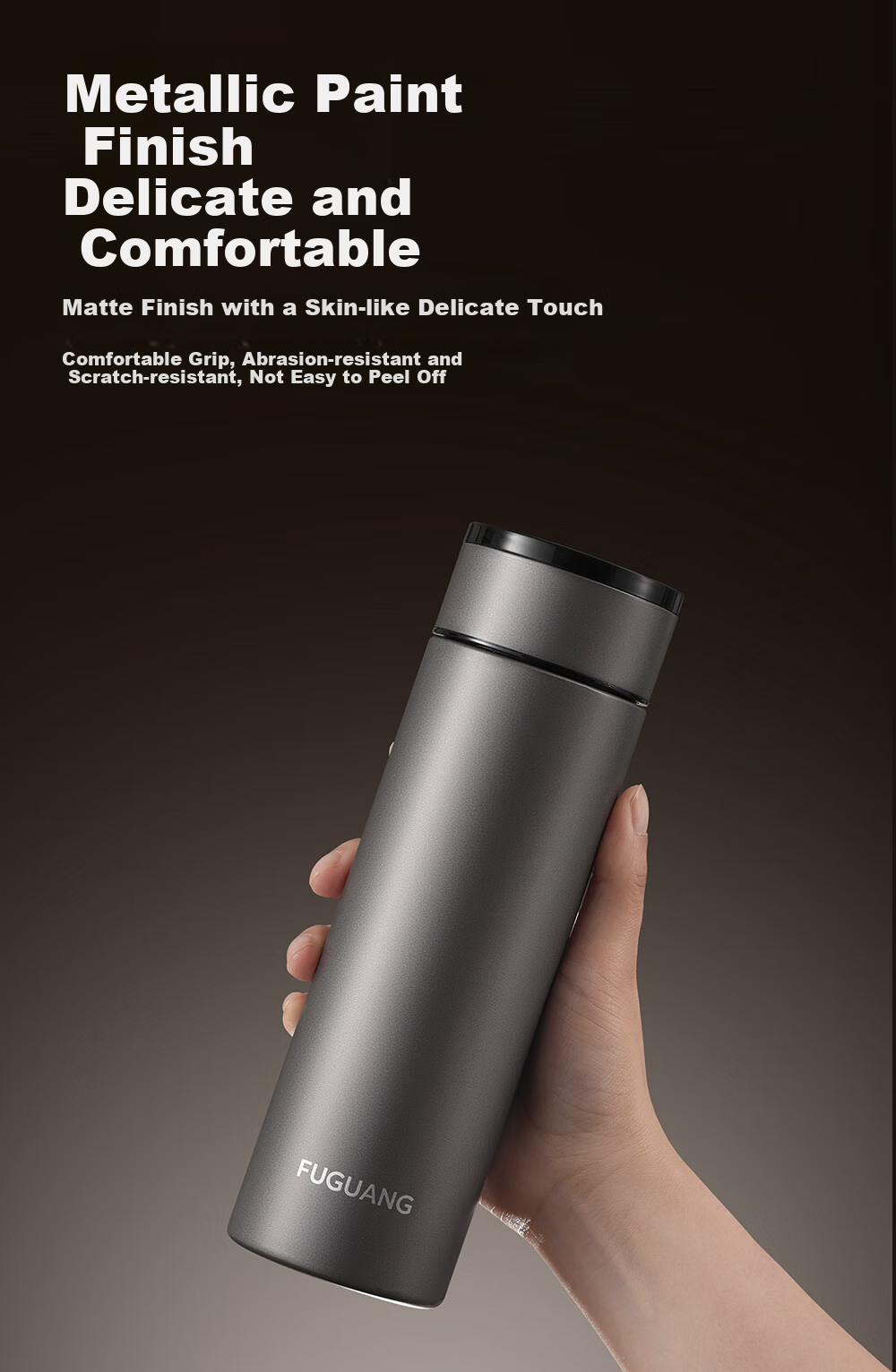 Fuguang Car One-Touch Lid-Opening Insulated Mug, Tea-Water Separation, 316L Stainless Steel Tea Infuser Cup, Cold-Keeping Cup, Business Water Bottle 12