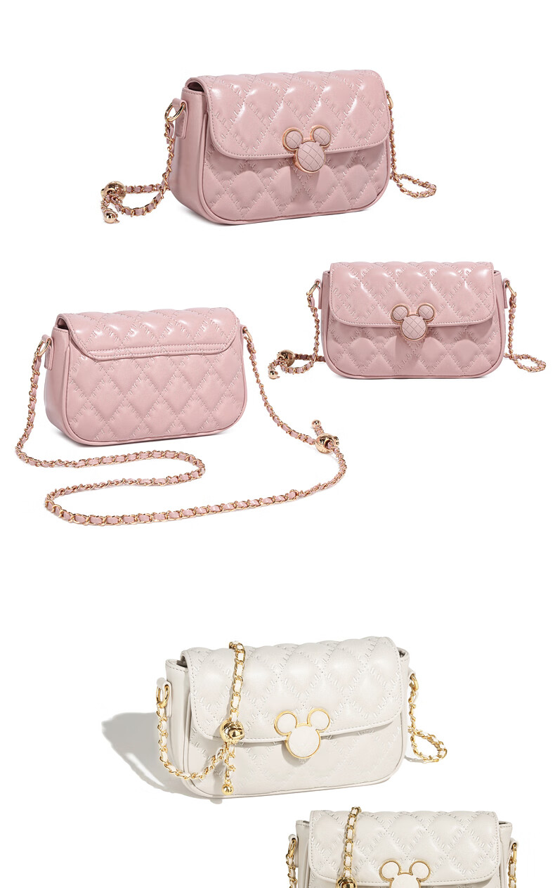 Disney & ORVE Joint Shoulder Crossbody Chain Small Square Bag White [Includes Branded Tote Bag] 8