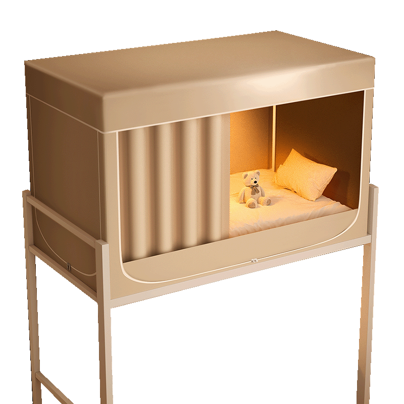 Gaorui Dormitory Bed Curtain Bunk Bed 100% Blackout Mosquito Net Integrated Fully Enclosed for College Students 90x190x120cm Beige