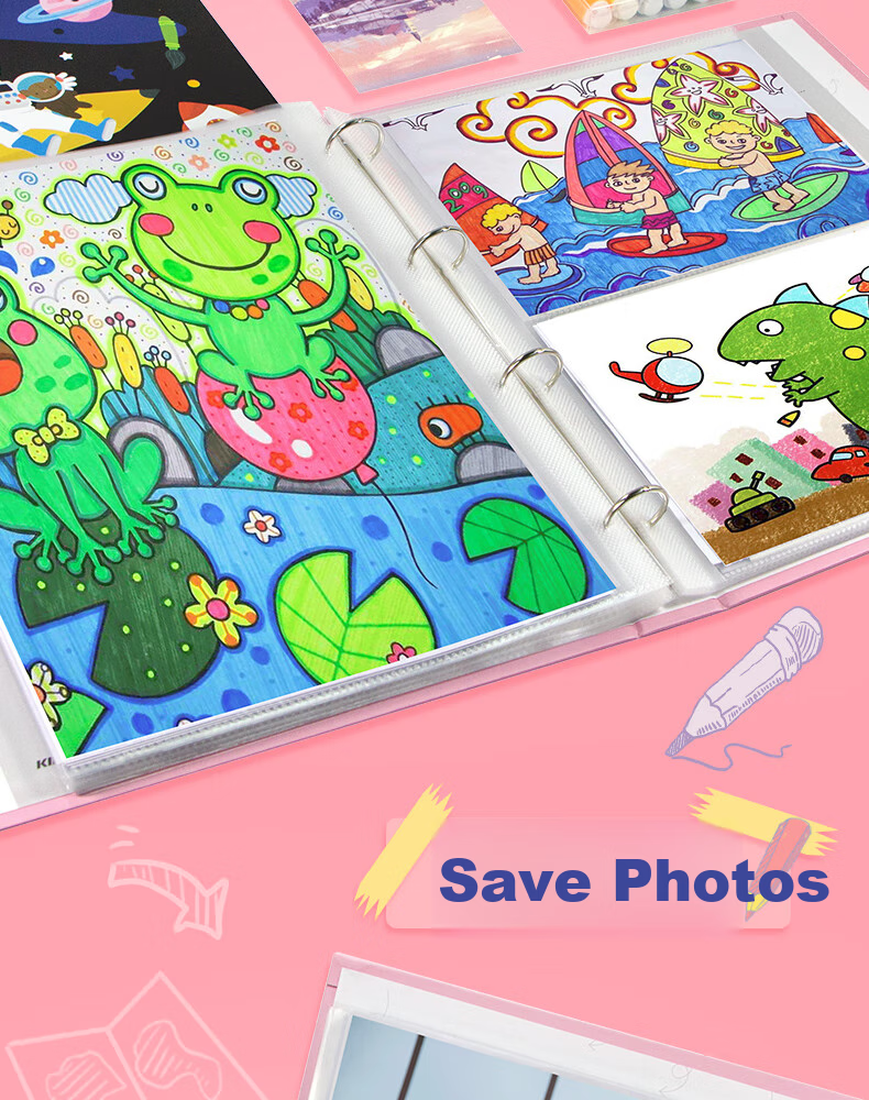 Jindeli Elementary School Student Certificate Collection Album, A4 Honor Certificate Storage Book, Children's Picture Work Preservation Loose-Leaf, Middle And High School Graduation Souvenir Album, Birthday Gift Photo Album, Blue CB2014 14