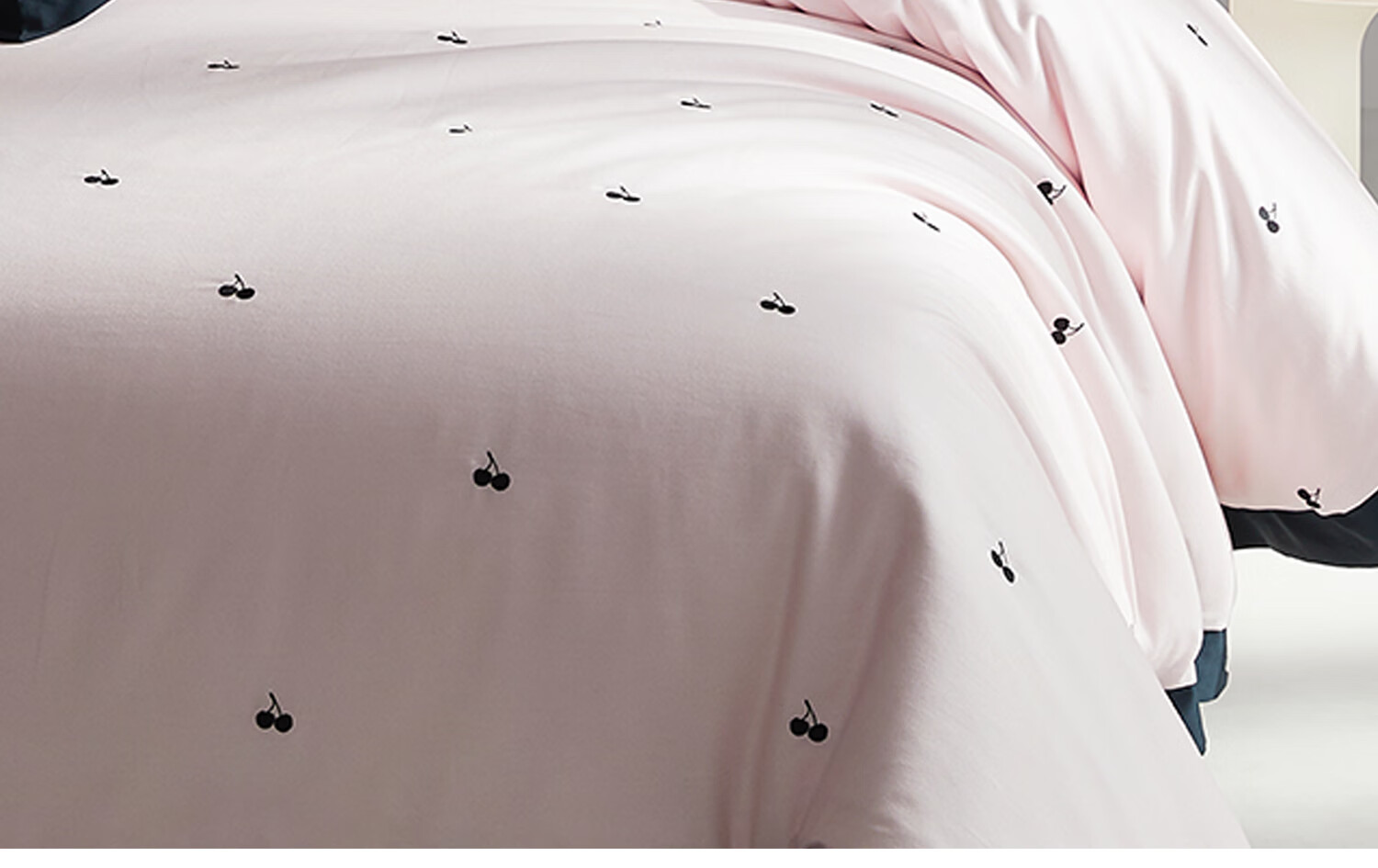 MIDO HOUSE Mingdu 60s Pro Long-Staple Cotton 4-Piece Bedding Set Pure Cotton Duvet Cover Cherry 1.5m Bed Sheet Style 10