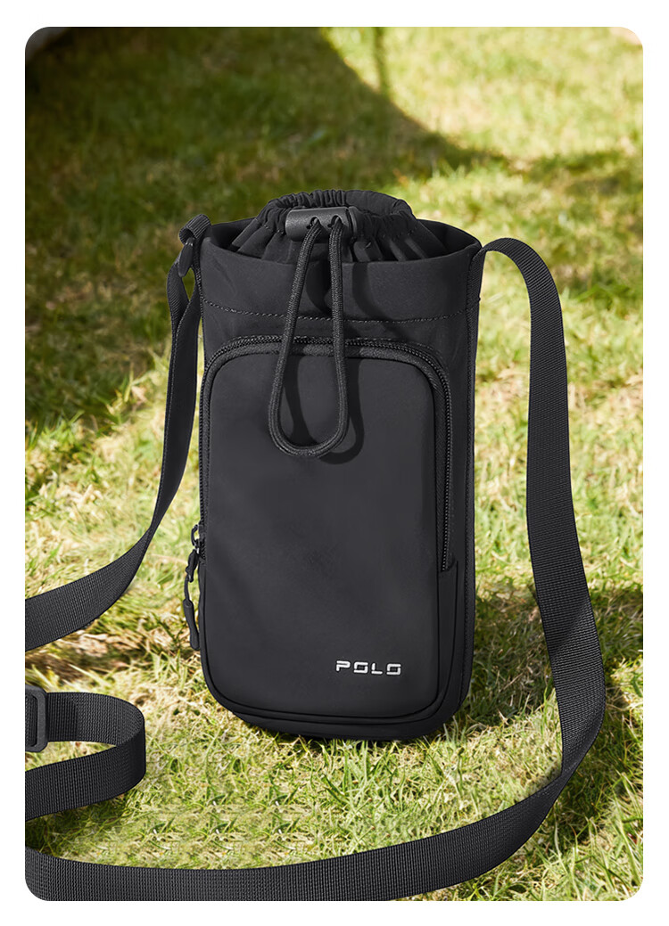 POLO Women's Drawstring Shoulder Bag Large Capacity Phone Bag Sports Crossbody Bag with Water Bottle Holder Wide Opening Sling Bag 19