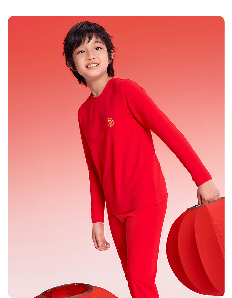 Balabala Kids Children's Underwear Set Girls 2026 New Spring Red Pajamas Sleepwear Baby Autumn Clothes New Year 14