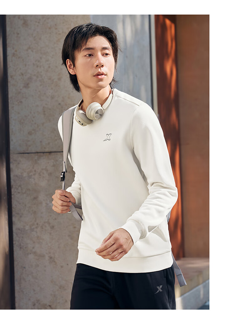 Xtep Men's Sports Hoodie Fashionable Versatile Outdoor Pullover Trendy Student Sweatshirt 33