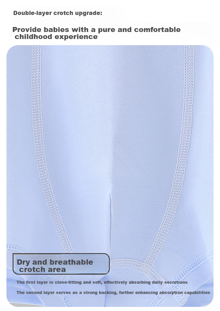 Dingguagua Boys' Underwear, Class A 95% Cotton Boxer Briefs, No Wedgie, 10A Antibacterial, for Older Children, Boys' Shorts 4