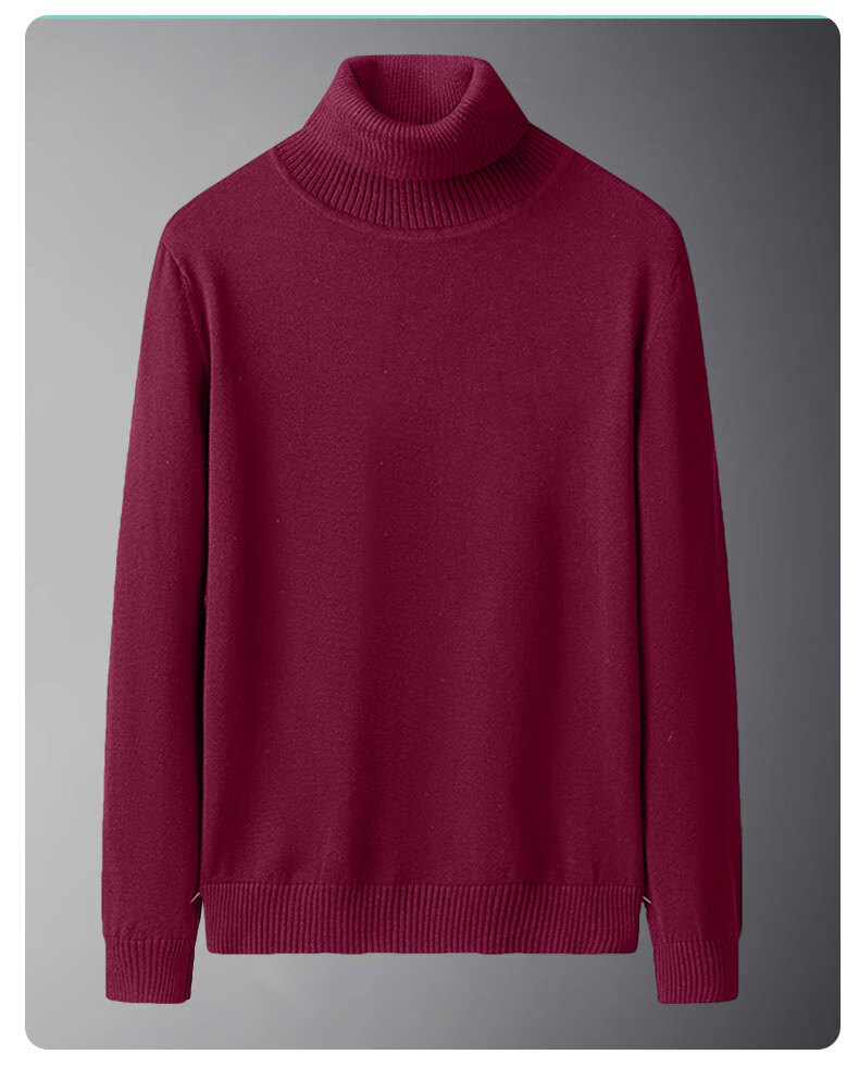 Baleno S&K Series Men's Turtleneck Knit Sweater Autumn Winter Casual Simple Pure Cotton Warm Pullover Base Layer Sweater 3