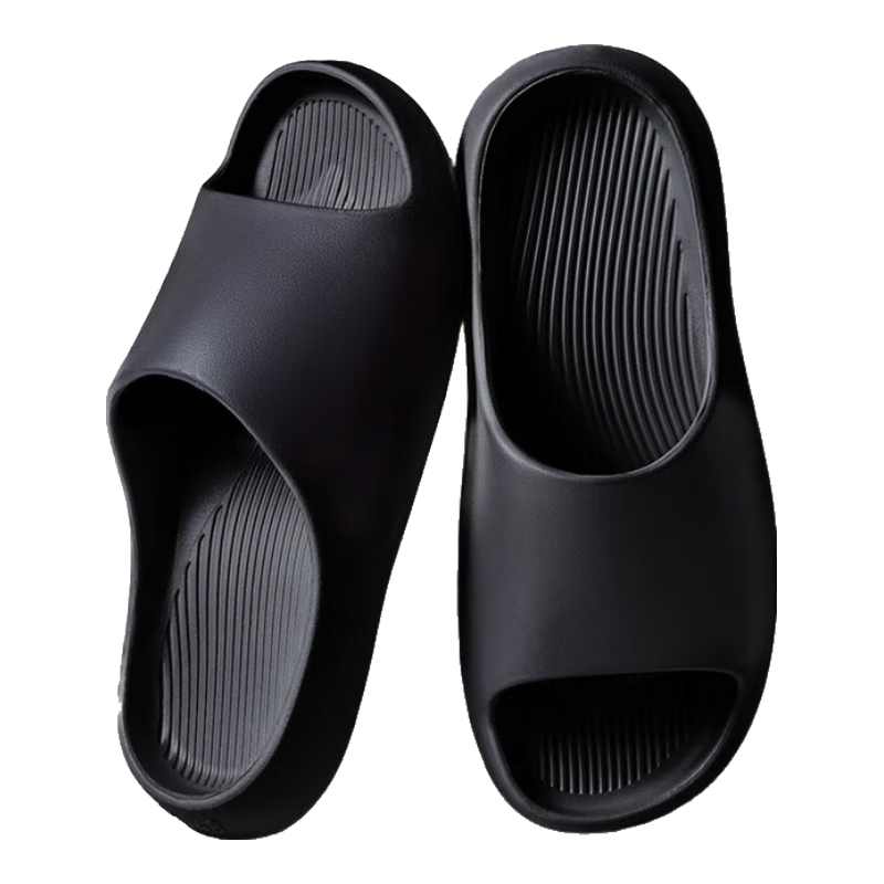 Jiayi Slippers for Men And Women, Summer Home Shoes, Thick-Soled Soft Elastic Sandals, Indoor Bathroom Slippers, Pearl Black, Size 44-45, JY2355