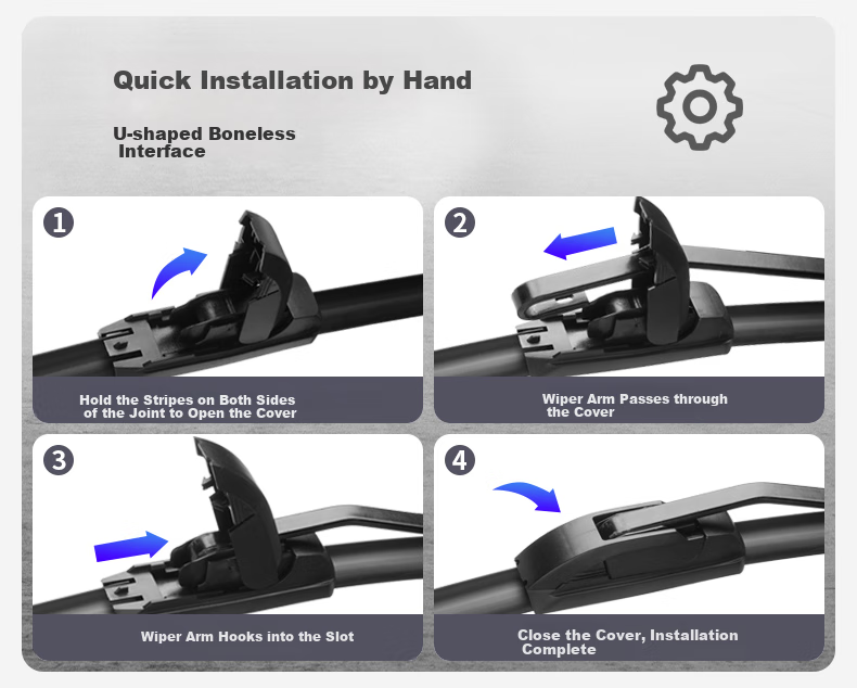 Deyun, GAC Aion S Plus Windshield Wiper Blades with U-Shaped Connector, Specially Designed for 2021/2022/2023/2024 Models, 24/18 Inches, 1 Pair 4