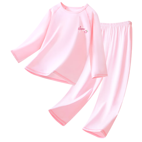 Yiershuang Girls' Long Sleeve Spring Summer Pajama Set Children's Homewear Comfortable Outerwear for Teens