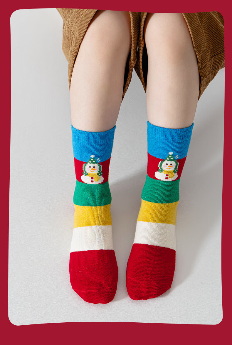 Miiow Christmas Gift Children's Socks Autumn Winter Cotton Girls Baby Kids Christmas Socks Boys Cartoon Mid-Calf Socks 3