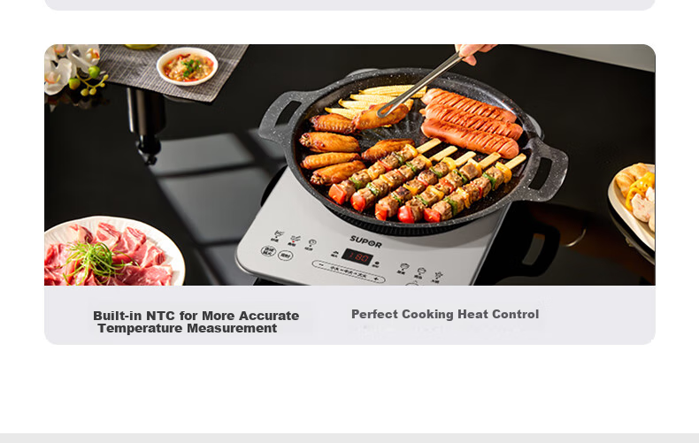 SUPOR Fenghuolun Series Induction Cooker, Household Continuous High Heat Electric Ceramic Stove, Even Heating Electromagnetic Cooker, Battery Stove, Electric Stove All-In Colorful Microcrystalline Panel Electric Stove C22-IA867D 35