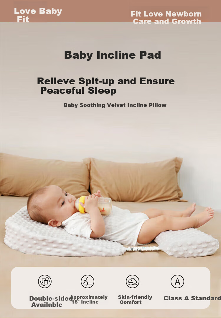Aibaoshi Baby Inclined Pillow, Infant Anti-Reflux Aid, 0-6 Months Newborn Incline Pad Bear S707 1