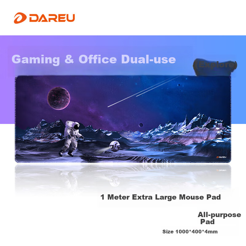 DAREU Gaming Mouse Pad, FPS Smooth Thickened Precision Edge-Locked, Computer Keyboard Office Extra Large Desk Mat, Exploration 1000*400*4mm, Unyielding Contract