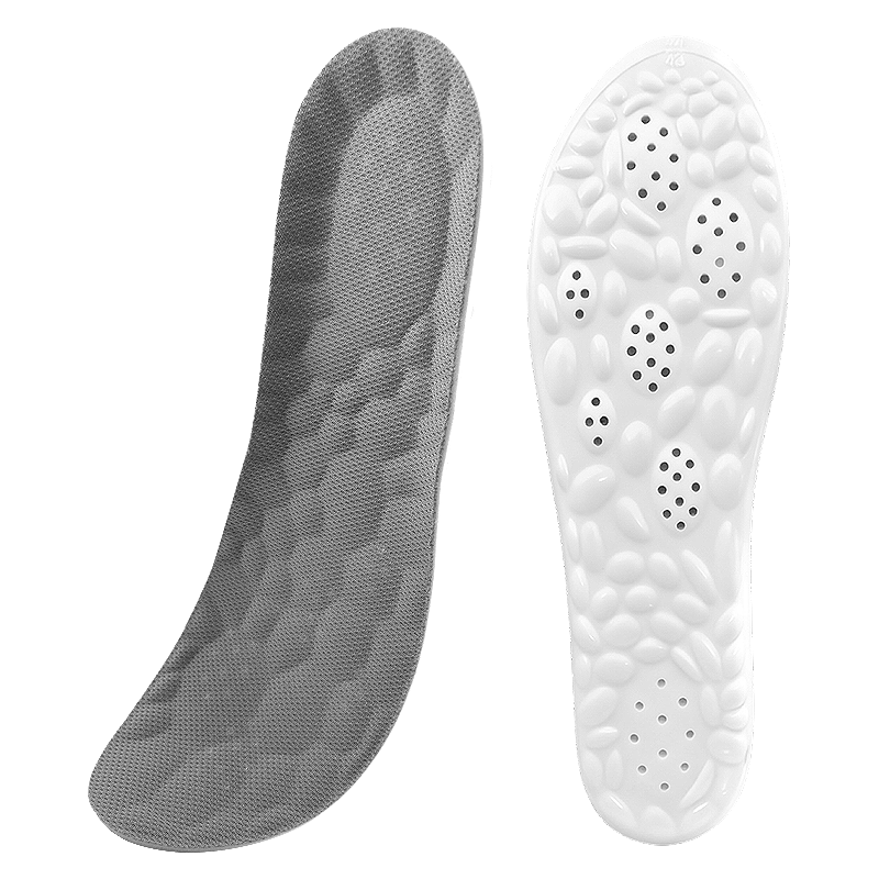 Huabaochi Sports Insoles Soft Elastic Anti-Bacterial Odor-Resistant Shock Absorption Men's Comfortable Thick Cushioned Breathable Sweat-Absorbing Durable