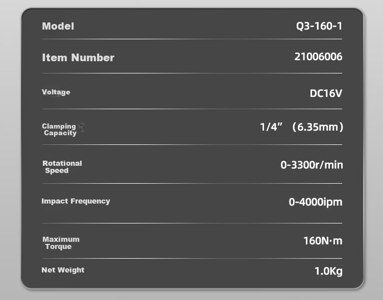 Dayi Qiziji Q3-160 Brushless Electric Screwdriver, Lithium Battery-Powered, 16V Cordless Screwdriver, Sold by JD 9