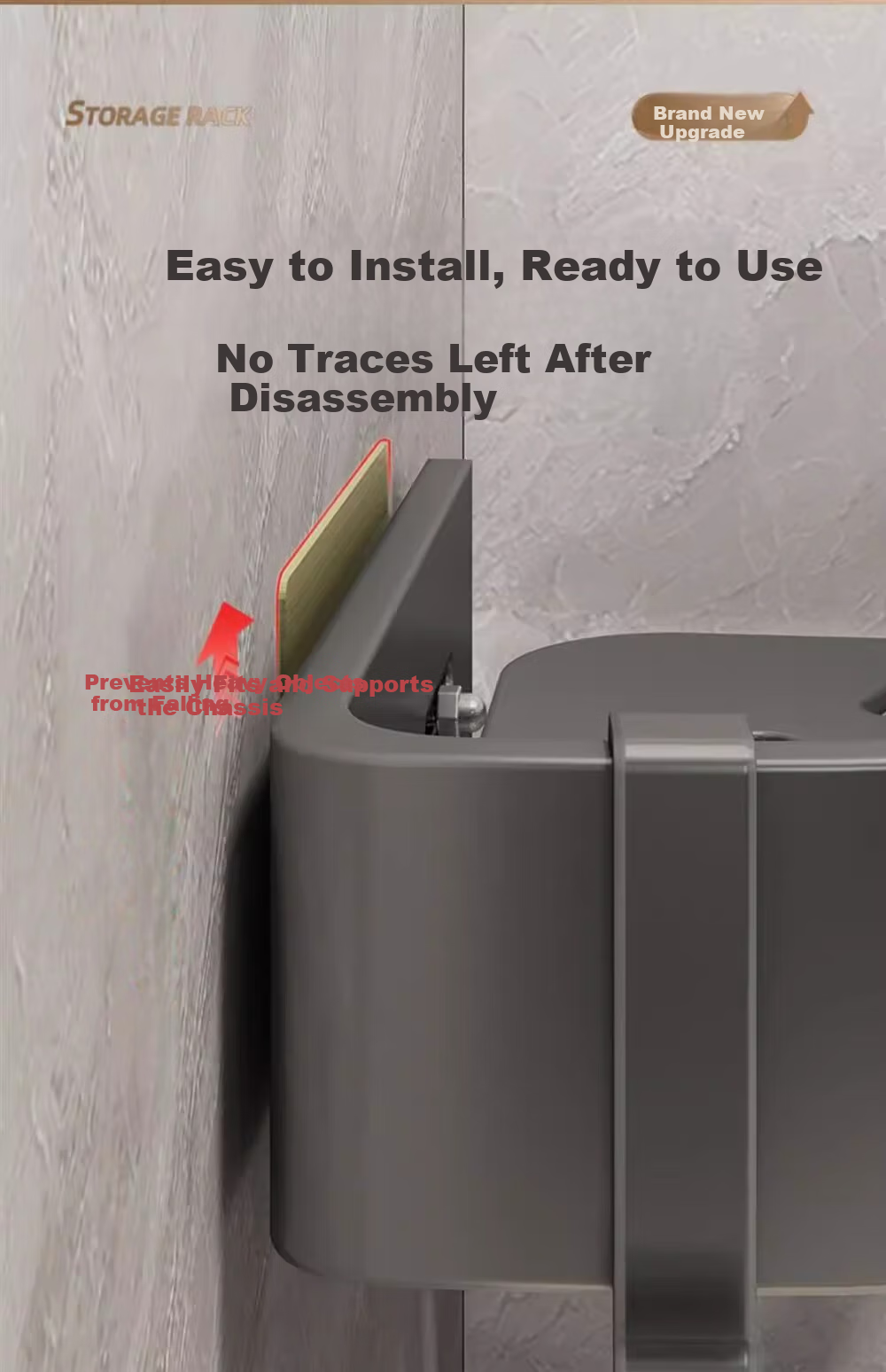 Baihan Bathroom Storage Rack, Triangle Shelf without Drilling, Wall-Mounted Hooks for Toilet And Washroom, Corner Shelf 9