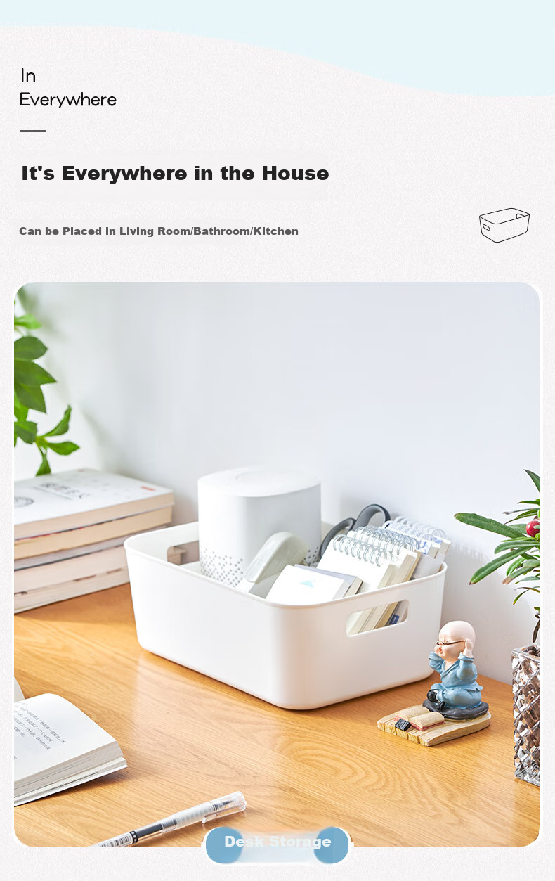 Youjialiangpin Storage Box, Desktop Organizer Basket, Multi-Purpose Cosmetic Storage Container, Japanese-Style Simple Clutter Organizer Box, Parts Box, Small Size 5