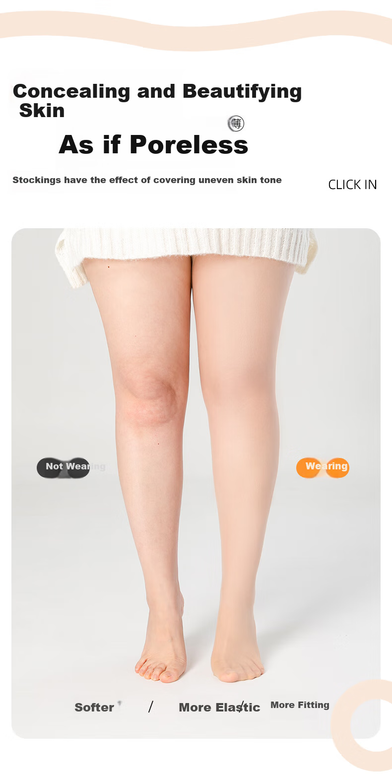 BONAS 26 New Style Stockings for Women, Plus Size Double Padded Ultra-Thin Pantyhose, Skin Color, Plus Size, Leggings, Bare Leg Effect 3
