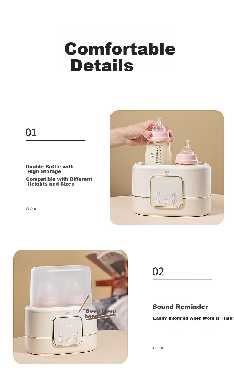 Xenbea Milk Warmer And Sterilizer, Two-In Defrosting And Heating, Breast Milk Storage And Heating, Baby Bottle Warmer, Constant Temperature Milk Warmer, 8270 12