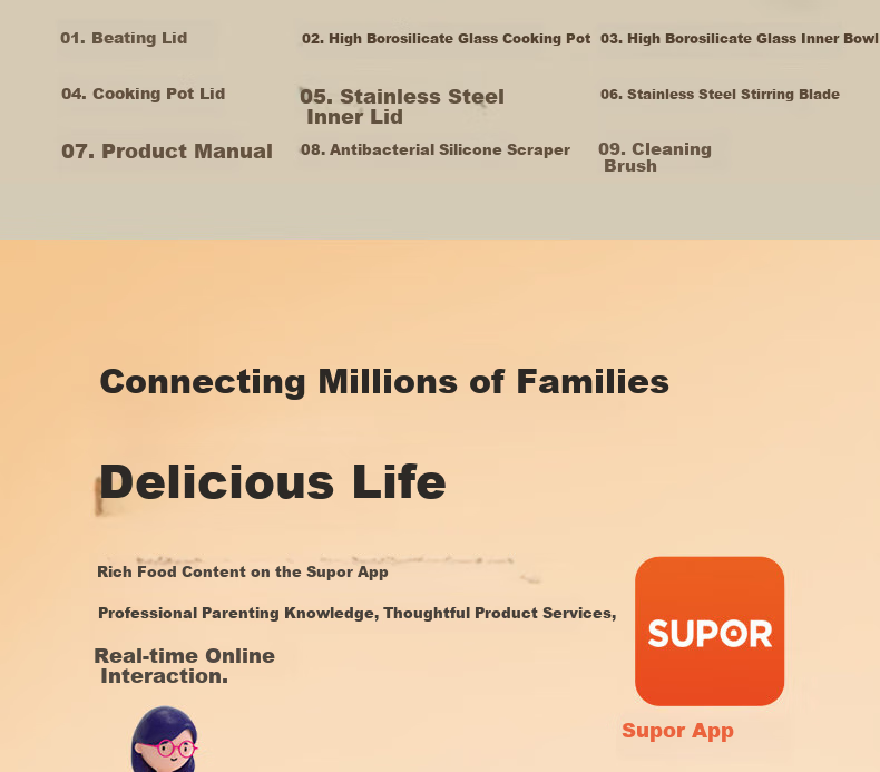 SUPOR Baby Food Processor, Steaming And Cooking All-In Rice Paste Maker, Baby Food Preparation Machine FB12S 31