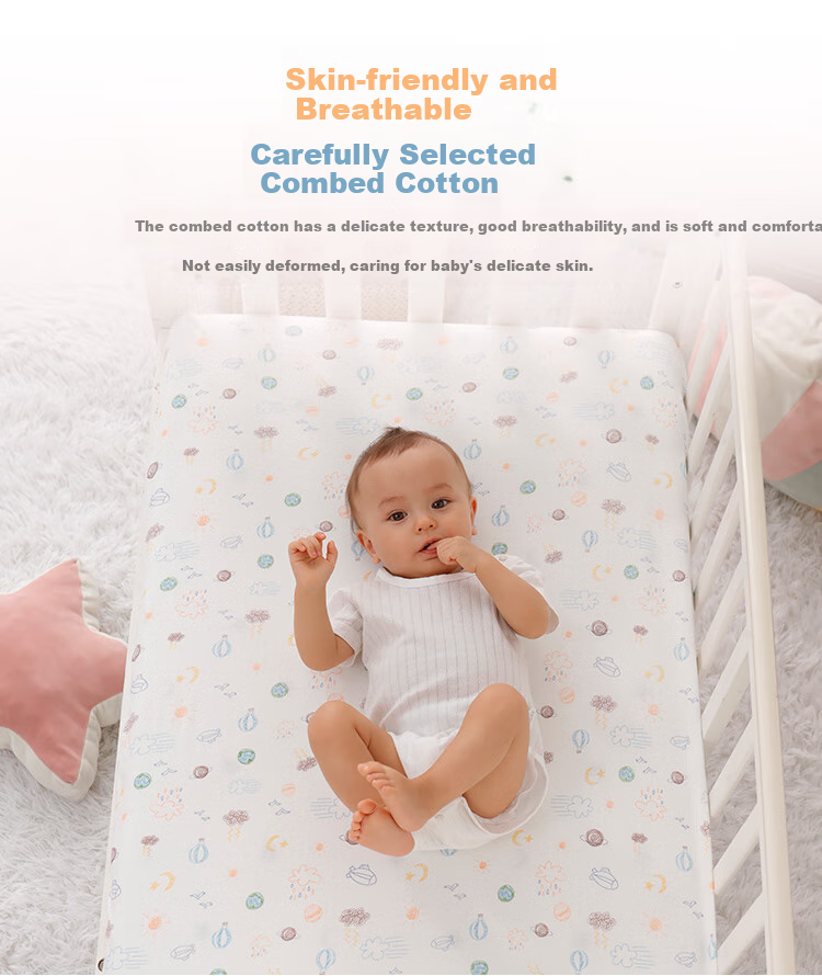 Xiqinbao Baby Crib Sheet, Pure Cotton, Infant Bedding, Kindergarten Bedding, [120*60cm], Bear Patter 2