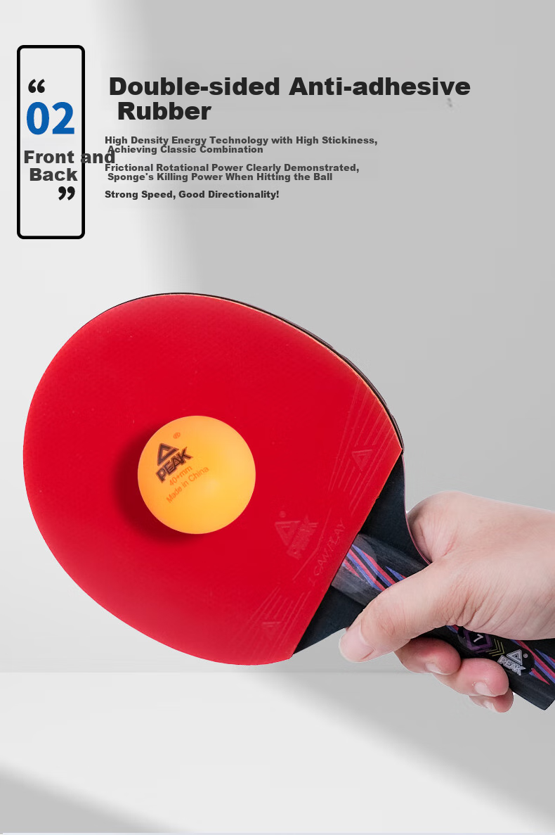 PEAK Table Tennis Racket Professional Adult And Student Competition Training Short Handle Single Racket Q7 Straight Handle 3