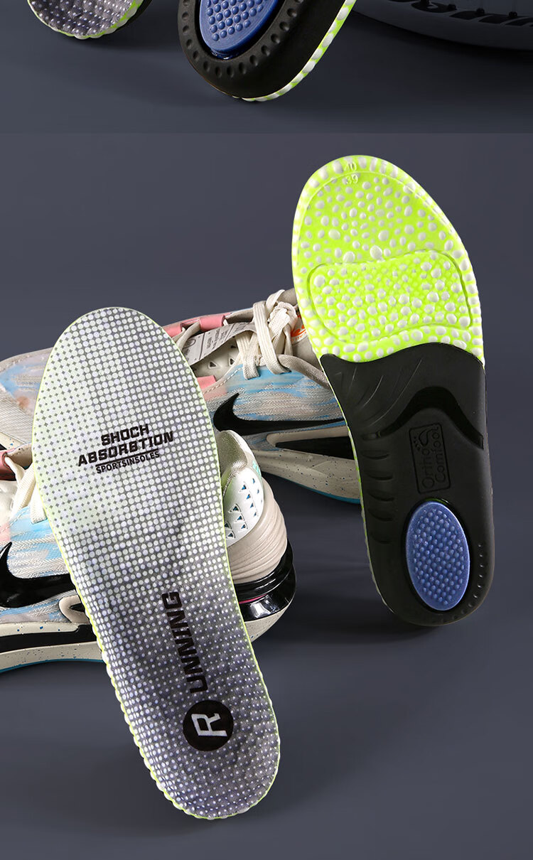 Footprint Tribe Sports Insoles Popcorn Shock Absorption Soft Elastic Long-Standing Fatigue Relief TPU Arch Support 1 Pair Size 43-44 6