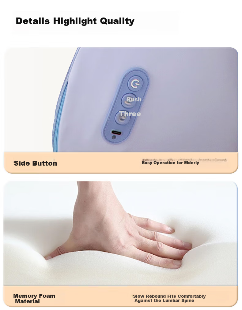 MIAOJIE MX07 Waist Massager, Walking-Style Back And Waist Massager, Kneading And Heating Pad, Lumbar Support Cushion, Spine Protection, Relieves Lower Back Muscle Strain, Gift for Parents 17