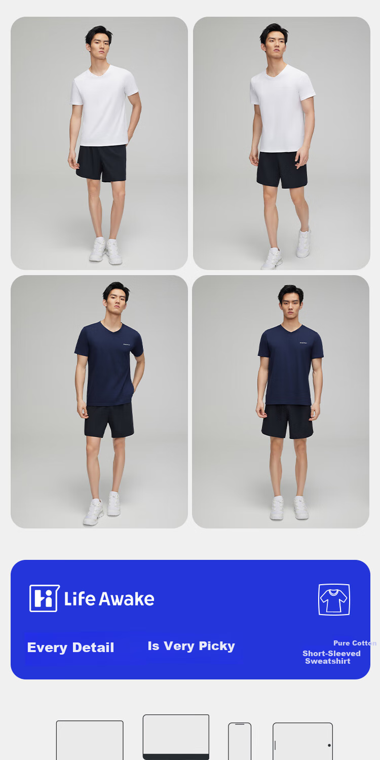 HLA Men's Short-Sleeve T-Shirt, V-Neck, 100% Pure Cotton, Comfortable, Breathable, Thin, Basic Undershirt, 2-Pack 12