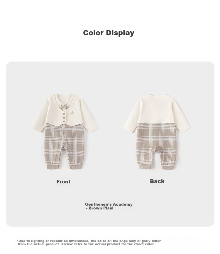 Babylove Infant Romper Spring And Autumn Season, Baby Boy Faux Two-Piece Pure Cotton Onesie, Gentleman English Style Trendy First Birthday Party Outfit 6