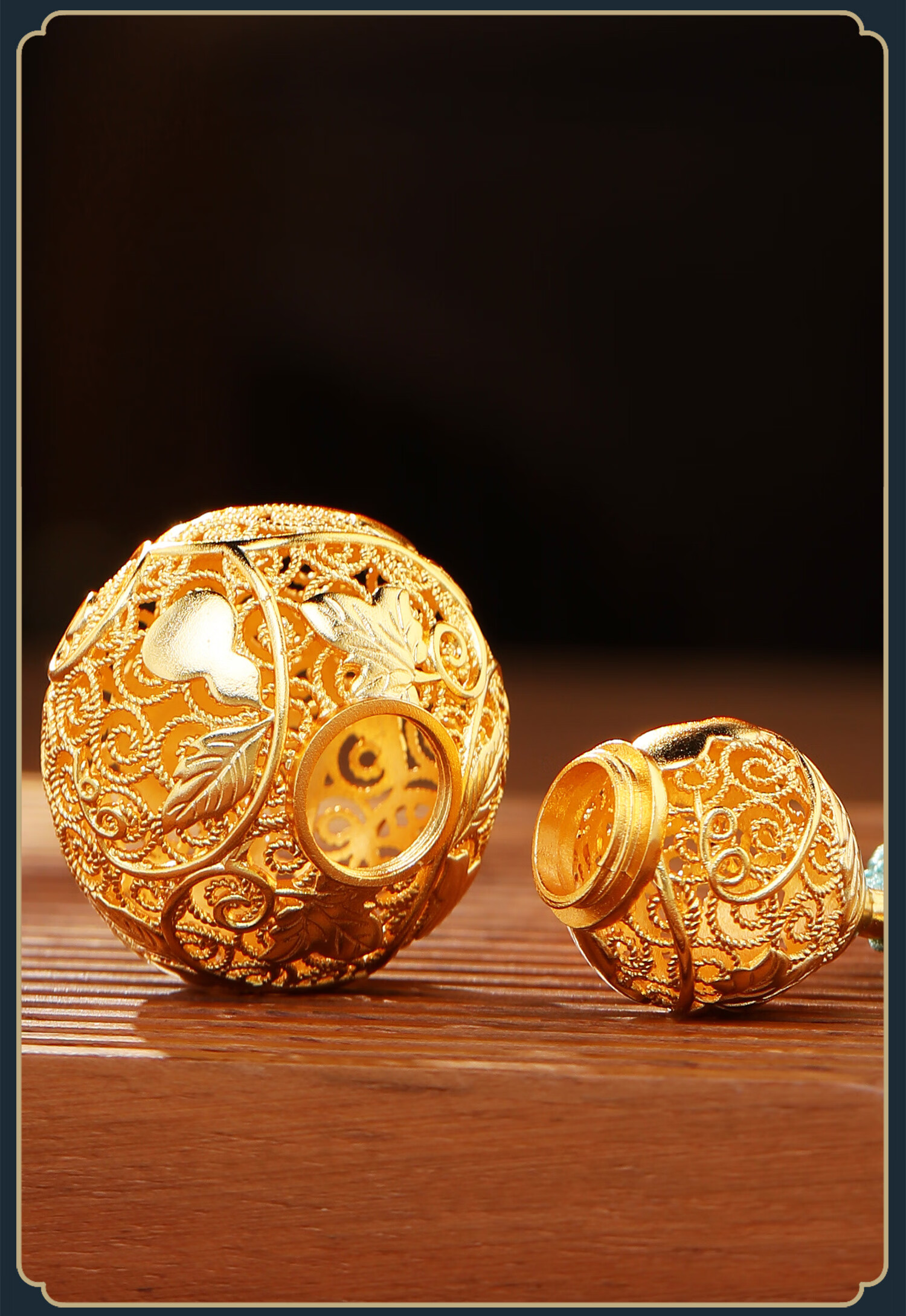 Daming Copper Craftsman Fortune and Happiness Filigree Small Gourd Copper Ornament Car Hanging Keychain Office Desktop Opening Creative Decoration 2