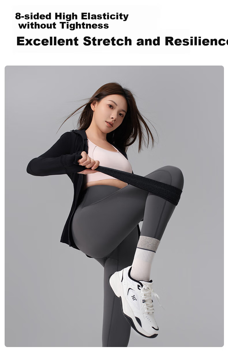 Guniangjia [Liu Haocun's Choice] Shark Leggings for Women, High-Waisted Tummy Control And Butt-Lifting Shaping Yoga Pants, Nine-Point Capri Leggings 15