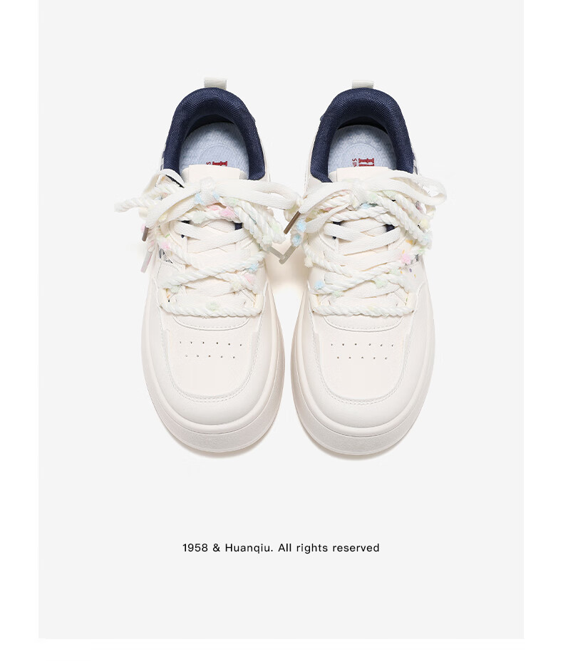 Global New Women's Shoes Artistic Casual Versatile White Sneakers College Style Daily Sneakers XHQ-G1007 Beige Deep Blue Size 39 7