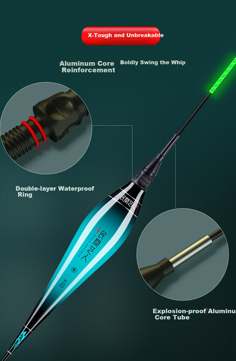 Minjianyiren Large Fish Float, Luminous Day And Night Use, Thickened Eye-Catching Hard Tail Electronic Float for Hand Rod Long-Distance Casting 8