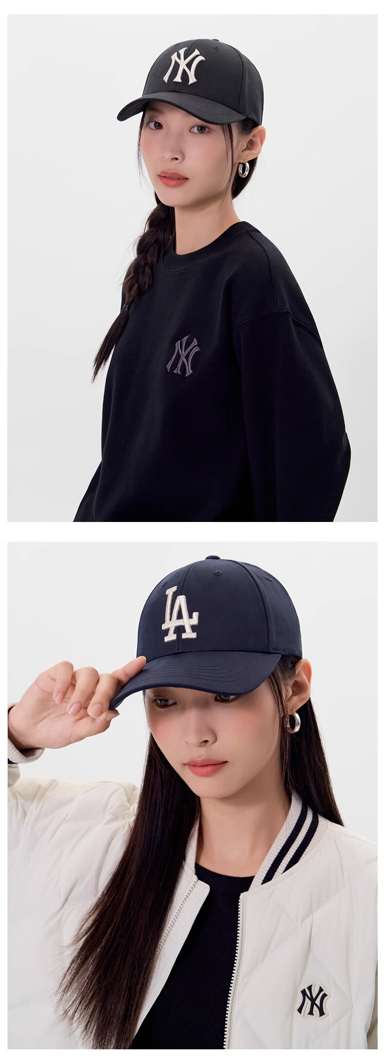 MLB Baseball Cap for Men And Women, Couples' Classic Large LOGO Hard Brim Sun Visor Cap, Duck Tongue Hat, 3ACPB095N-50BRS 1