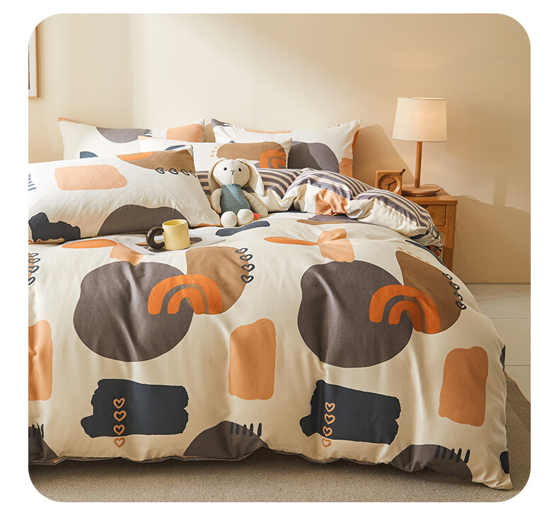 Grace Single Duvet Cover 10A Antibacterial Brushed Cotton Thickened Quilt Cover Bedding Liuguang 1.5*2m 3