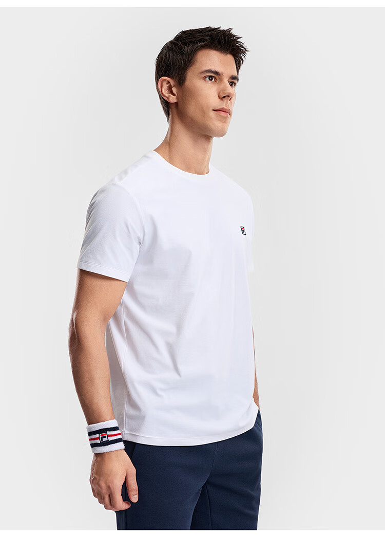 FILA Official Men's Short Sleeve T-Shirt 2026 Summer Tennis Moisture-Wicking Quick-Dry Knit Sun Protection Crew Neck Top 43