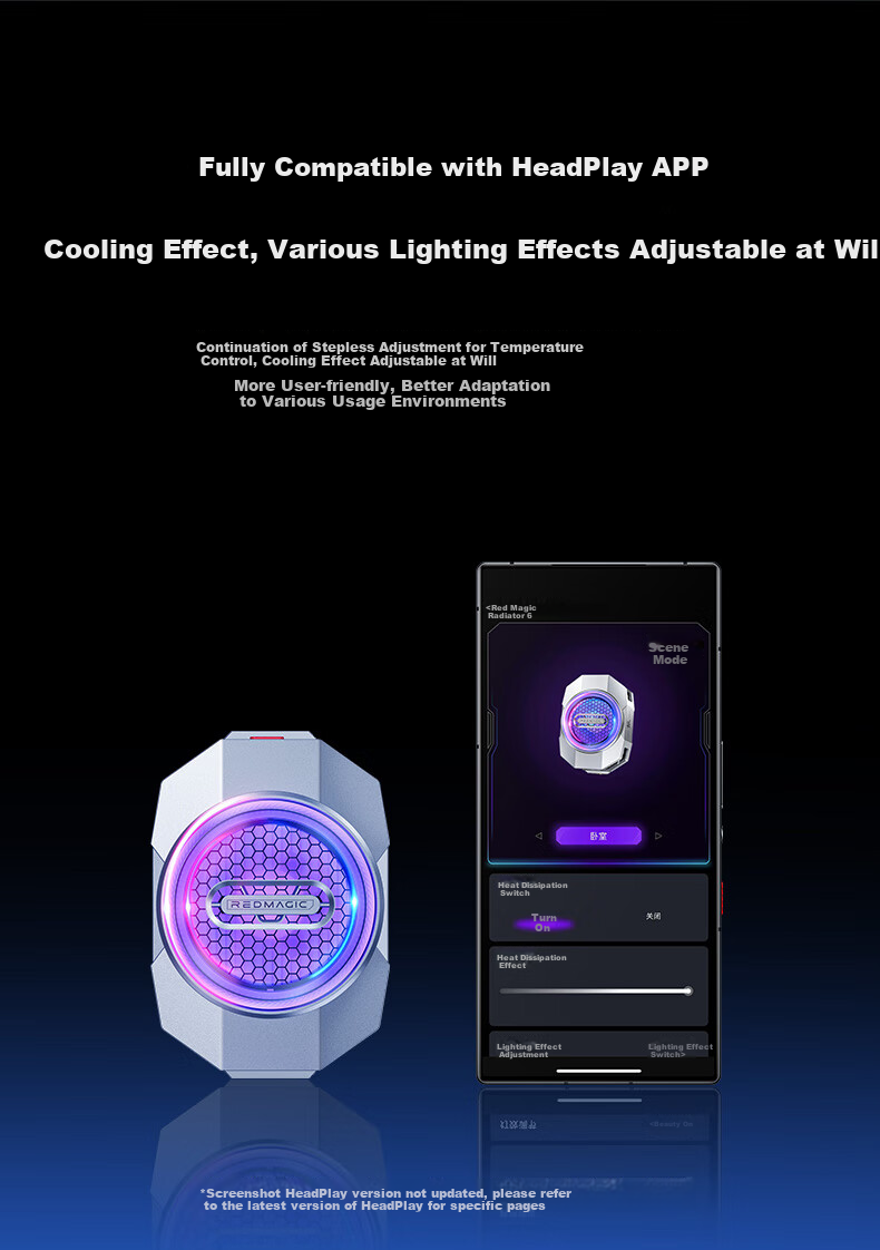 Nubiyahongmo Cooler 6, Temperature Reduction up to 44°C, Gaming And Live Streaming Cooling Back Clip, Phone Cooling Device, Intelligent Temperature Control, Overclocking Cooling, Suitable for Apple 17 Pro, Black Shark, IQOO, Gift-Giving 11