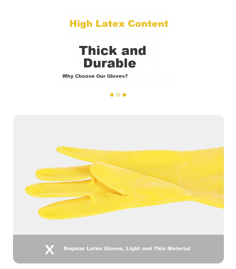 Nanyang Cowhide Latex Gloves, Waterproof And Oil-Proof, Wear-Resistant Cleaning Work Gloves for Property Maintenance And Cleaning, 100g Thickened Work Gloves, Small Size *4 Pairs 5