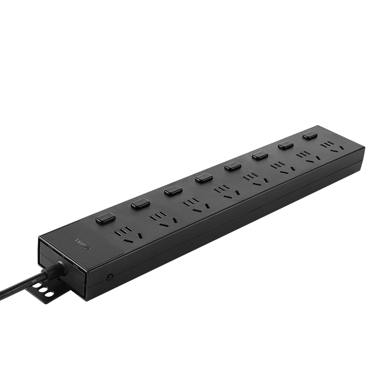 BULL PDU Desktop Overload Power Protection Under-Desk Gaming Cabinet Power Strip 8-Outlet Controlled 1.8m GNE-P1083E Black
