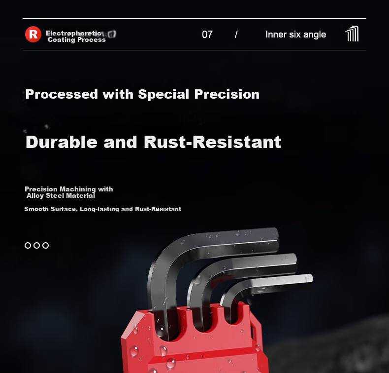 Ruineng Hex Key Set with Ball-End And Flat-Head Wrenches [Extended And Flat Dual-Use] 9-Piece Set 11