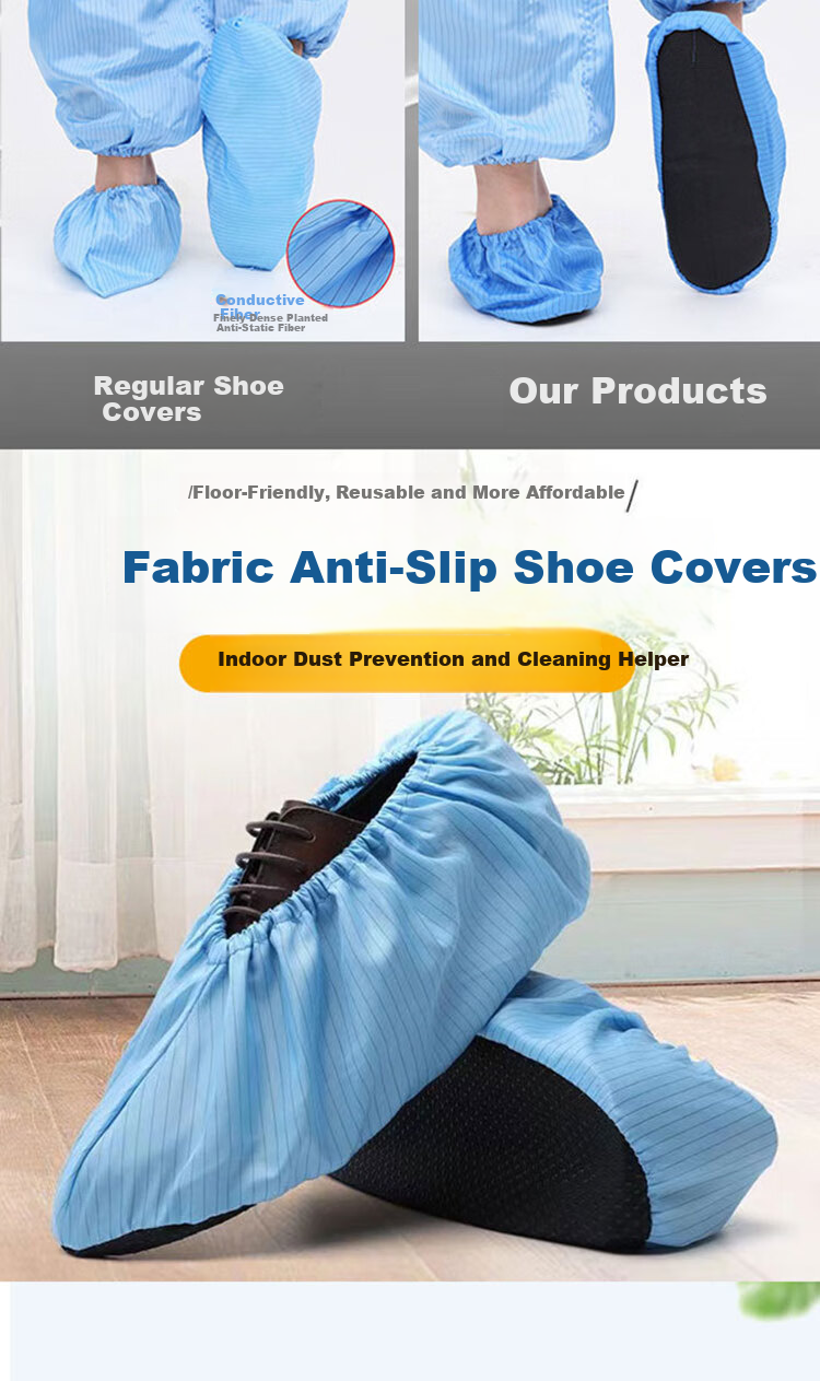 Yanmeier Anti-Static Shoe Covers, Thickened Non-Slip Soles, Breathable Dust-Proof Covers for Students' Computer Rooms, Laboratories, And Cleanrooms 3