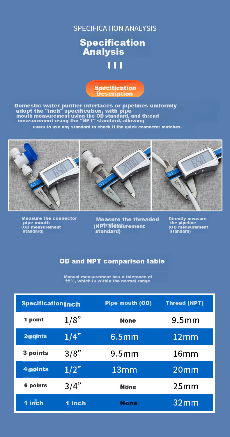 Jingwanhui Household Water Purifier Pressure Reducing Valve, 3/8 Inch PE Tube Pressure Regulator, RO Pure Water Machine Adjustable Pressure Anti-Water Hammer Quick Connector, W901 9