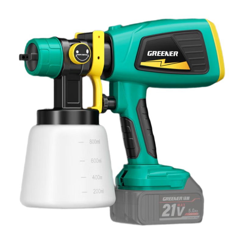 GREENER Electric Spray Gun Lithium Battery Spray Paint Machine Latex Paint Atomizing Coating Sprayer [Three Batteries One Charger]