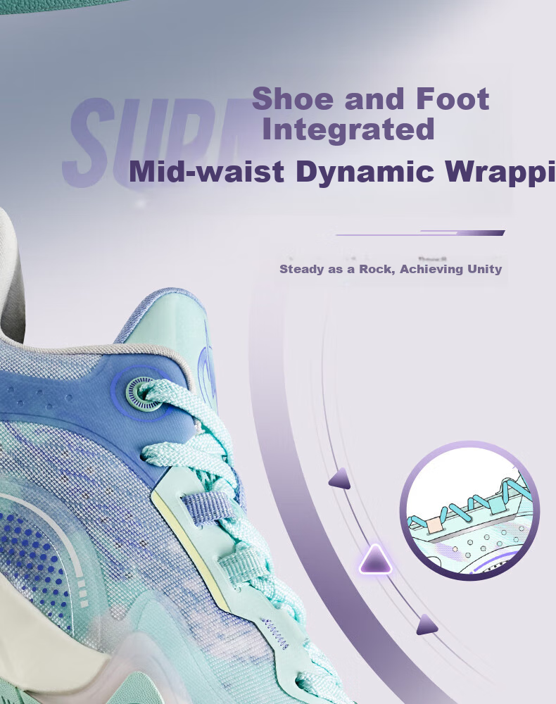 QIAODAN Men's Basketball Shoes, Poying 6 Summer Mesh Breathable Sneakers, Shock-Absorbing Wear-Resistant Practical Basketball Shoes 6