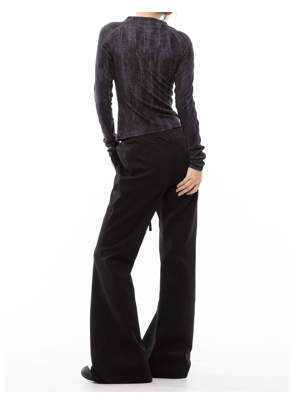ICH MODE American Style Slight Flare Khaki Pants Women Autumn Winter Slim Wide Leg Casual Sports Sweatpants Heather Gray XL 7