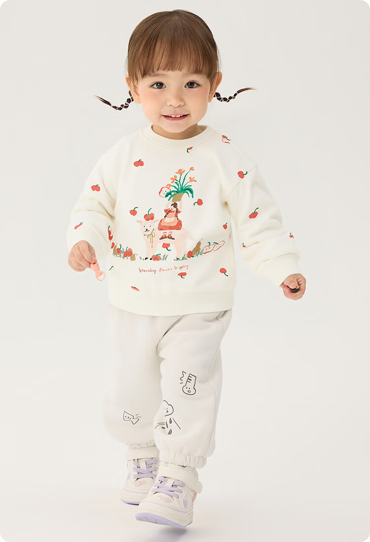 BALABALA Girls' Sweatshirt, Spring 2025 New Printed Top for Young Girls, [Same As In-Store], 201125121006 1